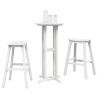 Ensemble de bar de jardin 3 pièces blanche HDPE vidaXL 