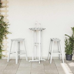 Ensemble de bar de jardin 3 pièces blanche HDPE vidaXL 
