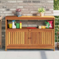 Table console de jardin 110x35x75 cm bois massif d'acacia 