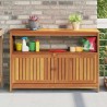 Table console de jardin 110x35x75 cm bois massif d'acacia 
