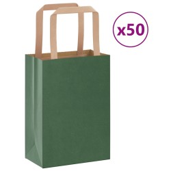 Sacs en papier 50 pcs avec poignées vert 15x8x21 cm 