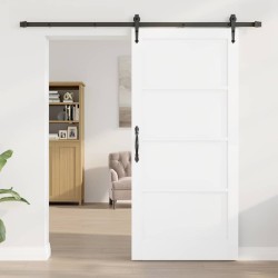 Porte coulissante avec kit 'ORKDAL'en pin blanc massif 