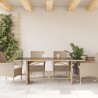 Table de jardin dessus en verre beige 190x80x74 cm 
