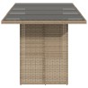 Table de jardin dessus en verre beige 190x80x74 cm 