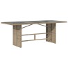 Table de jardin dessus en verre beige 190x80x74 cm 