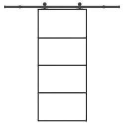 Porte coulissante avec kit de quincaillerie 90x205 cm Verre ESG 