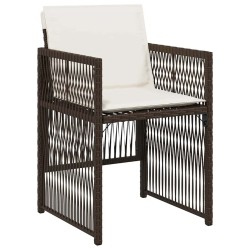 Ensemble de salle à manger de jardin marron 5 pcs Marron Acier 