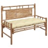 Banc de jardin avec coussin 120 cm Bambou 