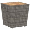 Ensemble Bistro de Jardin 3 Pièces avec Coussins Gris en Poly Rattan 