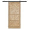 Porte coulissante avec quincaillerie 93x202 cm en bois massif de pin 