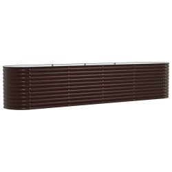 Bac surélevé marron 400x80x81 cm en acier galvanisé 