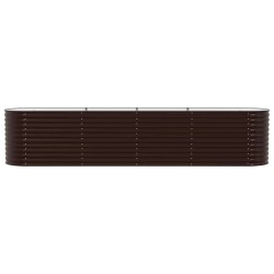 Bac surélevé marron 400x80x81 cm en acier galvanisé 
