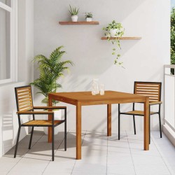 Ensemble de salle à manger de jardin 3 pcs Noir 