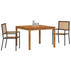 Ensemble de salle à manger de jardin 3 pcs Noir 