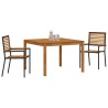 Ensemble de salle à manger de jardin 3 pcs Noir 
