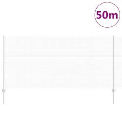 Clôture en fil soudé avec 44 poteaux U Argent 1,2x50 m Acier 