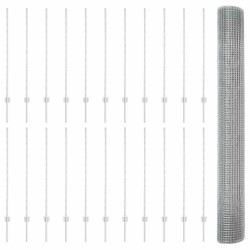 Clôture en fil soudé avec 44 poteaux U Argent 1,2x50 m Acier 