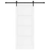 Porte coulissante avec quincaillerie blanche 86x211 cm en bois massif de pin 