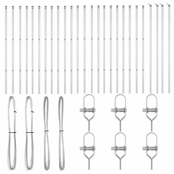 Poteaux de clôture 26 pièces Ø32 mm 200 cm en acier galva 