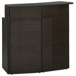 Table de bar de jardin Marron 120x55x110 cm Résine tressée 