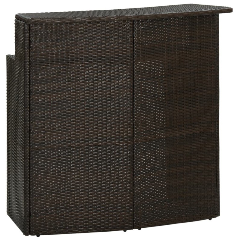 Table de bar de jardin Marron 120x55x110 cm Résine tressée Table de bar de jardin Marron 120x55x110 cm Résine tressée