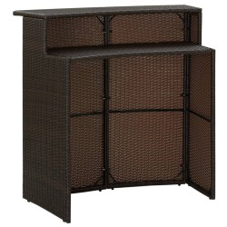 Table de bar de jardin Marron 120x55x110 cm Résine tressée 