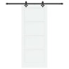 Porte coulissante avec set de matériel Blanc 83x202 cm en bois massif de pin 