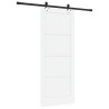 Porte coulissante avec set de matériel Blanc 83x202 cm en bois massif de pin 