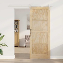 Porte Coulissante avec Quincaillerie 83x211 cm Bois de Pin Massif 