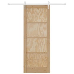 Porte Coulissante avec Quincaillerie 83x211 cm Bois de Pin Massif 