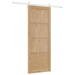 Porte Coulissante avec Quincaillerie 83x211 cm Bois de Pin Massif 
