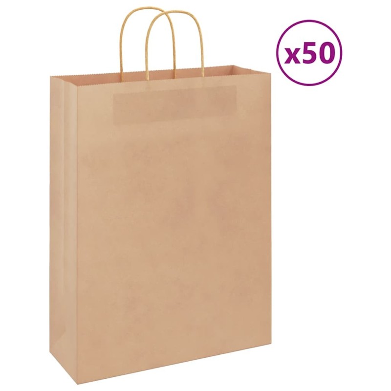 Sacs en papier 50 pcs avec poignées marron 32x12x42 cm 