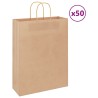Sacs en papier 50 pcs avec poignées marron 32x12x42 cm 