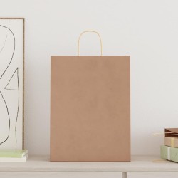 Sacs en papier 50 pcs avec poignées marron 32x12x42 cm 