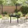Ensemble de salle à manger de jardin 3 pièces avec coussins, en poly rotin marron. 