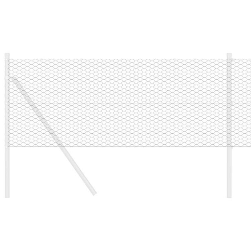 Clôture Hexagonale Grise Gris 0.4 x 25 m Acier 