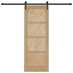 Porte coulissante avec quincaillerie 'ORKDAL'en bois massif de pin 