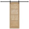 Porte coulissante avec quincaillerie 'ORKDAL'en bois massif de pin 