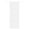 Porte coulissante avec quincaillerie blanche 83x232 cm en bois massif pin 