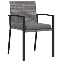 Ensemble de salle à manger de jardin 5 pièces Gris Poly Rotin 