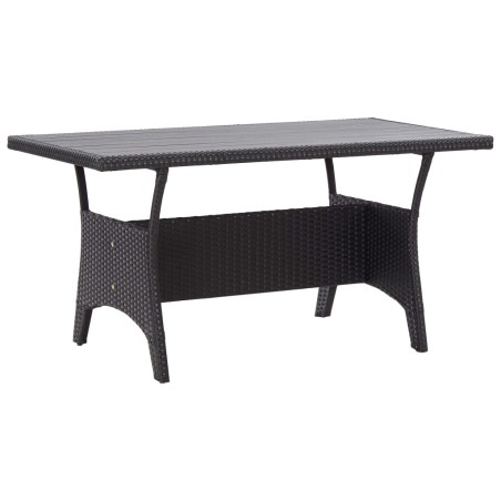 Table de jardin noir 120x70x66 cm Résine tressée 