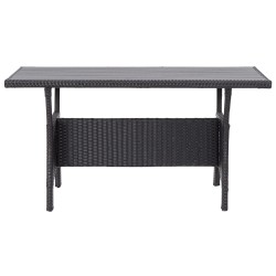 Table de jardin noir 120x70x66 cm Résine tressée 