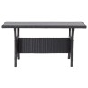 Table de jardin noir 120x70x66 cm Résine tressée 