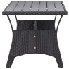 Table de jardin noir 120x70x66 cm Résine tressée 