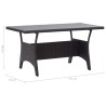 Table de jardin noir 120x70x66 cm Résine tressée 