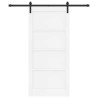 Porte coulissante avec ensemble de matériel blanche 93x202 cm en pin massif 