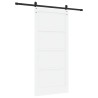 Porte coulissante avec ensemble de matériel blanche 93x202 cm en pin massif 