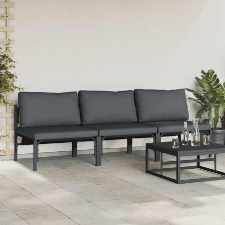 Ensembles de meubles d'extérieur avec coussin avec oreiller 3 pcs Anthracite 