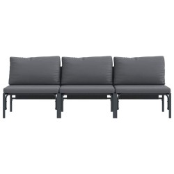 Ensembles de meubles d'extérieur avec coussin avec oreiller 3 pcs Anthracite 