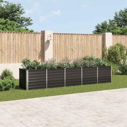 Lit surélevé de jardin Acier galvanisé 400x80x77 cm Anthracite 